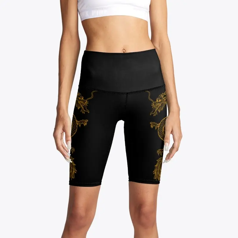 Cropped Black Dragon Shorts